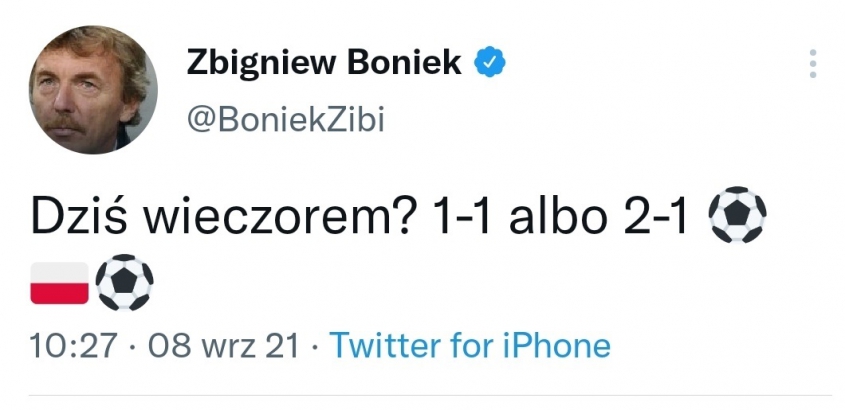 TYP Zbigniewa Bońka na dzisiejszy mecz z Anglią!